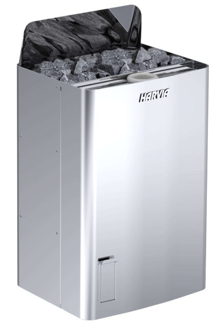 Электрическая печь Harvia The Wall Combi SW45S Steel без пульта, с парогенератором