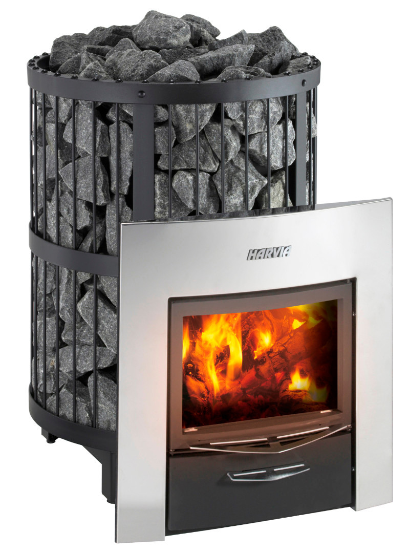Дровяная печь для бани Harvia Legend 240 DUO с панорамным стеклом и с сеткой для камней