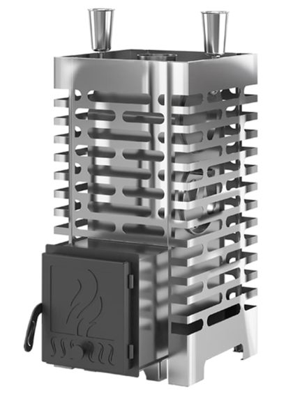 Дровяная печь для бани Aston 20 Inox с глухой дверцей и закрытой каменкой