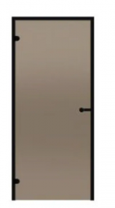 Дверь Harvi Black linea 9х21 (стеклянная, бронза, коробка алюминий) DA92101BL