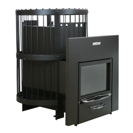 Дровяная печь для бани Harvia Legend 240 DUO Black с панорамным стеклом и с сеткой для камней