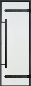 Дверь для сауны Harvia LEGEND 9х19 (стеклянная, сатин, коробка сосна) D91905ML