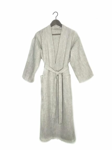 Халат кимоно для бани женский Linen Steam Натюрель (р.42-44, бежевый, 100% лён)