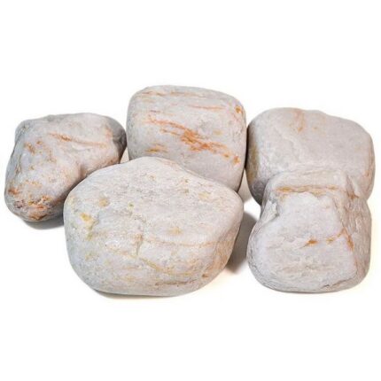 Белый кварц шлифованный (камни для бани, 4-8 см), ведро 10 кг