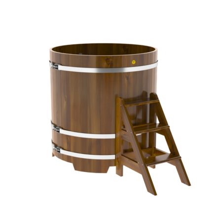 Купель круглая из лиственницы Рустик d=1,17х1,2 морёная