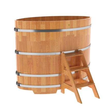 Купель овальная из сращенных ламелей лиственницы 1,08х1,75х1,4 натуральная