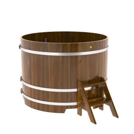 Купель круглая из лиственницы Рустик d=1,50х1,1 мореная