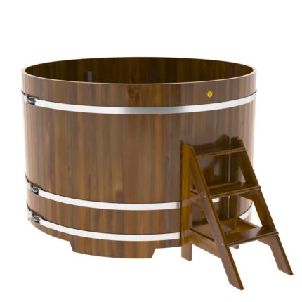 Купель круглая из лиственницы Рустик d=1,80х1,2 морёная