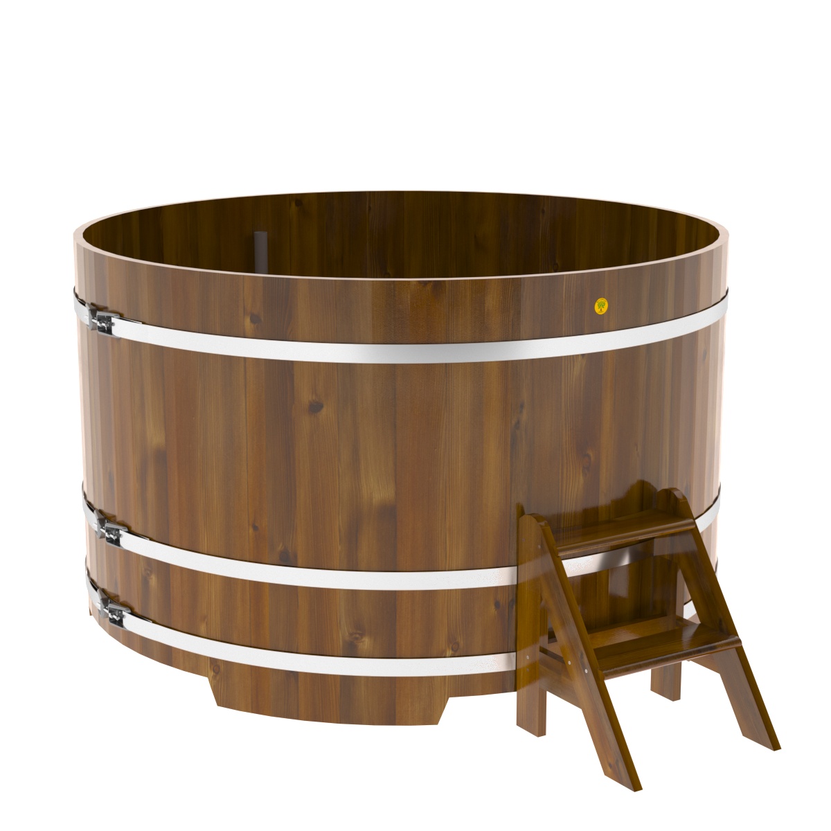 Купель круглая из лиственницы Рустик d=1,80х1,1 морёная