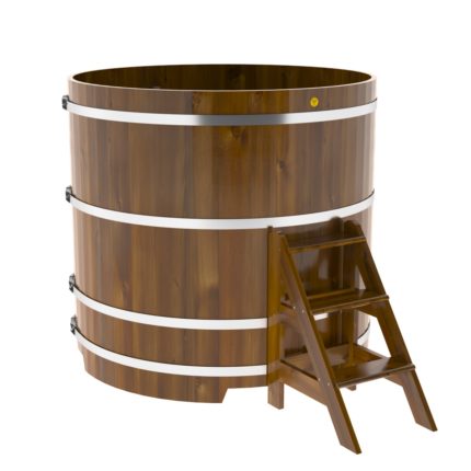 Купель круглая из лиственницы Рустик d=1,50х1,4 морёная