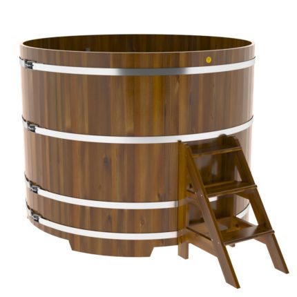 Купель круглая из лиственницы Рустик d=1,80х1,4 морёная